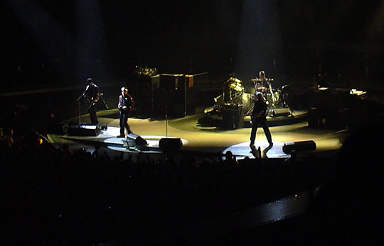 U2 in San Diego, opening 2005, the boys performing