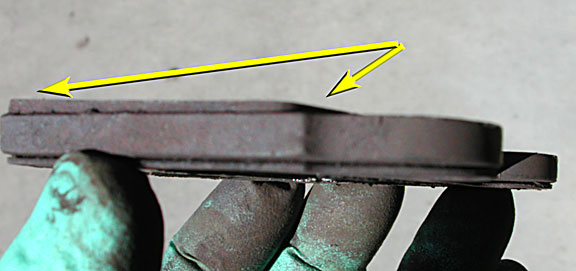 measuring brake pad thickness