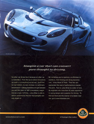 autoweek ad for Lotus Elise