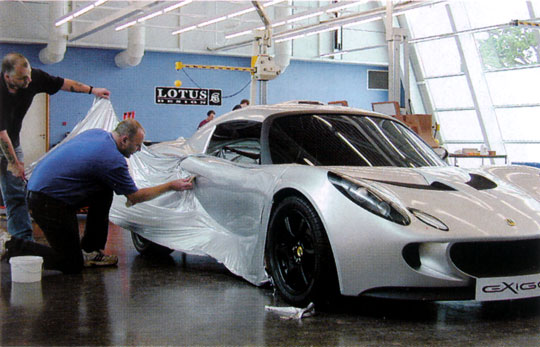 work on a clay mockup of the Lotus Elise