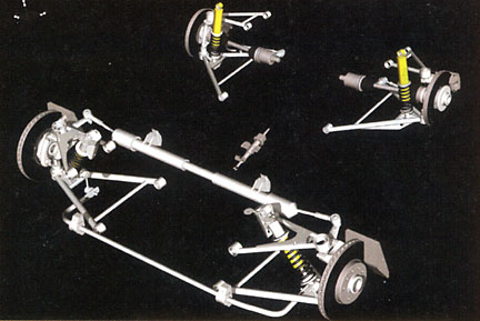 CAD drawing of Lotus Elise suspension