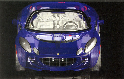 CAD drawing of Lotus Elise front