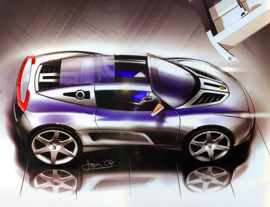 concept drawing of Lotus Elise