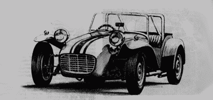drawing of an old Lotus Seven
