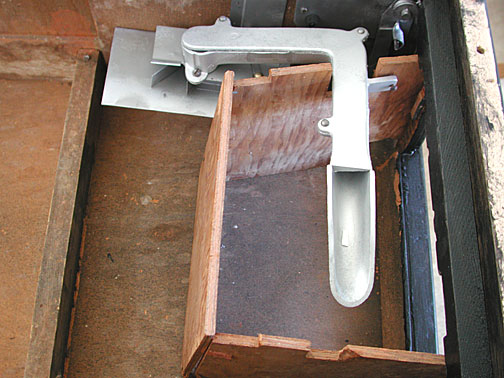 inside cabinet and ball return