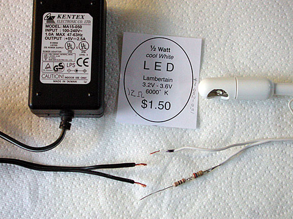 finish wiring the light to a wall wart